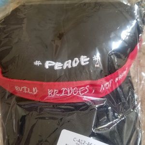 Peace Build Bridges Not Walls adjustable black cap
